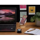Ovate bamboo 5W speaker with 15W wireless charger