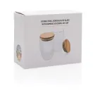 Double wall borosilicate glass with bamboo lid 350ml 2pc set Double wall borosilicate glass with bamboo lid 350ml 2pc set
