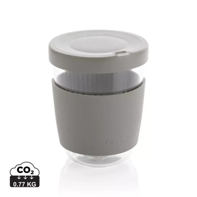 Vaso de borosilicato Ukiyo con tapa y funda de silicona