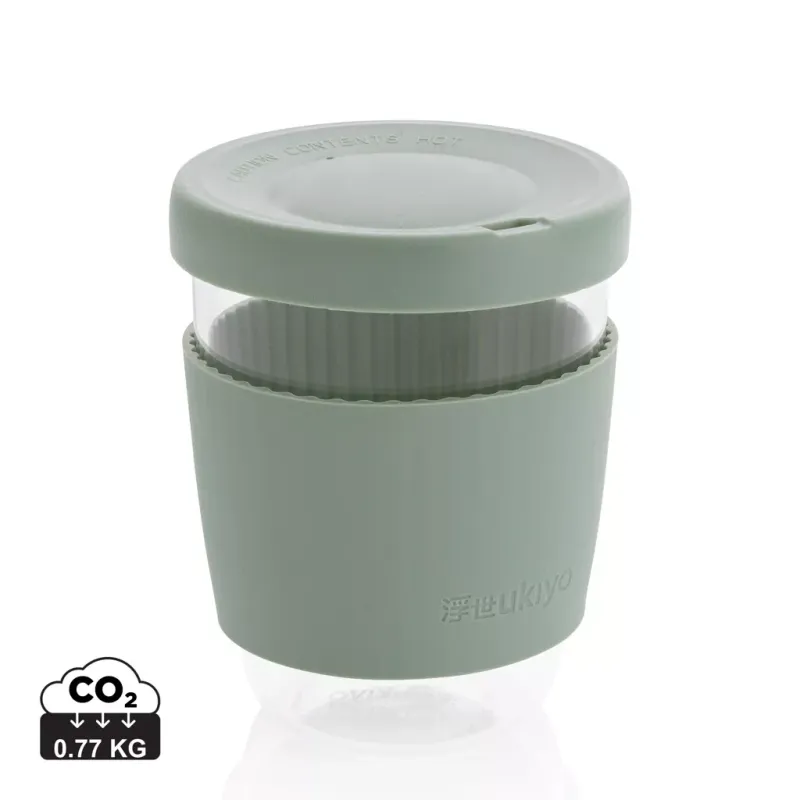 Verre 360ml avec couvercle et manchon en silicone Ukiyo