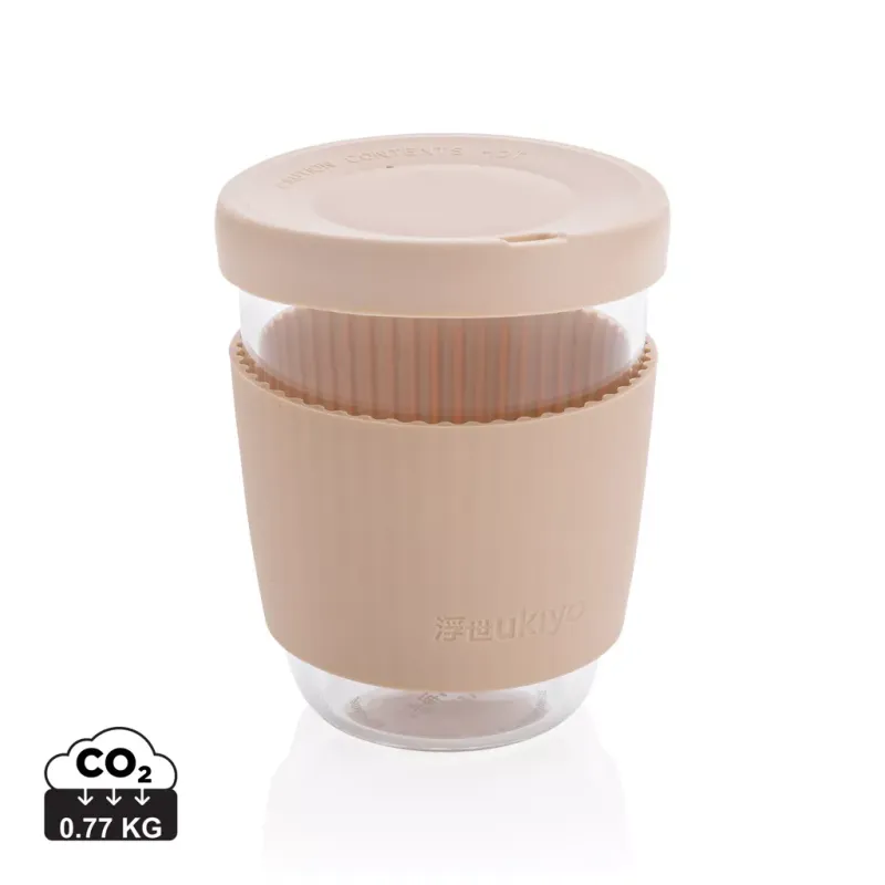 Verre 360ml avec couvercle et manchon en silicone Ukiyo