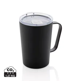 Tasse moderne en acier inoxydable recyclé RCS avec couvercle