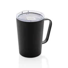 Tasse moderne en acier inoxydable recyclé RCS avec couvercle