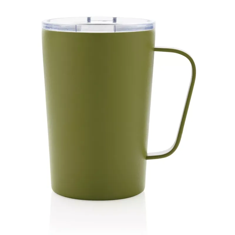 Tasse moderne en acier inoxydable recyclé RCS avec couvercle