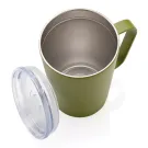 Tasse moderne en acier inoxydable recyclé RCS avec couvercle