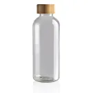 GRS rPET Flasche mit Bambus-Deckel