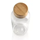 GRS rPET Flasche mit Bambus-Deckel