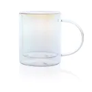 Deluxe double wall electroplated glass mug