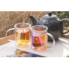 Mug double paroi en verre électroplaqué