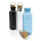 GRS rPET Flasche with Bambusdeckel und Griff