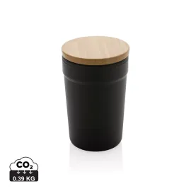 Mug 300ml en PP recyclé GRS avec couvercle en bambou