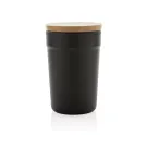Mug 300ml en PP recyclé GRS avec couvercle en bambou