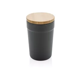 Tazza in rPP GRS con tappo in bambù