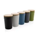 Mug 300ml en PP recyclé GRS avec couvercle en bambou