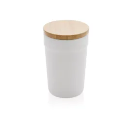 Mug 300ml en PP recyclé GRS avec couvercle en bambou