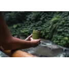 Mug 300ml en PP recyclé GRS avec couvercle en bambou