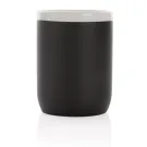 Taza de cerámica con borde blanco