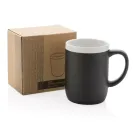 Taza de cerámica con borde blanco