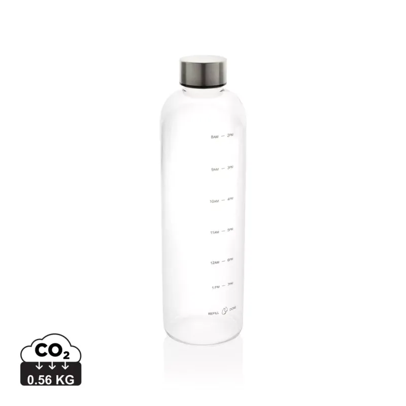 Bouteille d'eau 1L avec suivi d'hydratation en rPET GRS