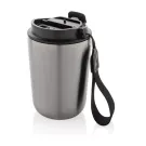 Tazza termica Cuppa in acciaio riciclato con laccio da collo
