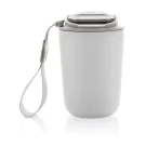 Tazza termica Cuppa in acciaio riciclato con laccio da collo