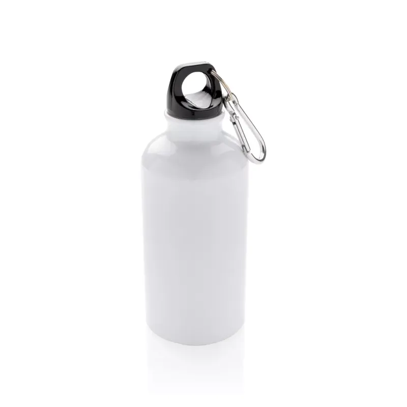 Botella deportiva de aluminio reutilizable con mosquetón