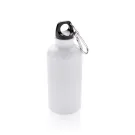 Botella deportiva de aluminio reutilizable con mosquetón