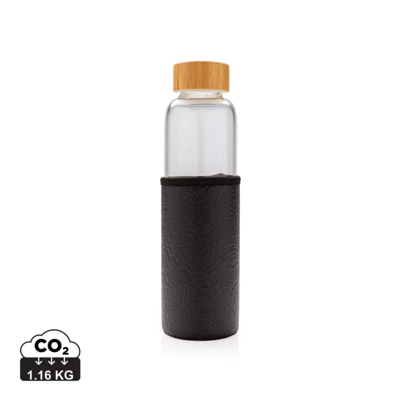 Bouteille en verre borosilicaté avec housse texturé