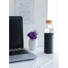 Bouteille en verre borosilicaté avec housse texturé