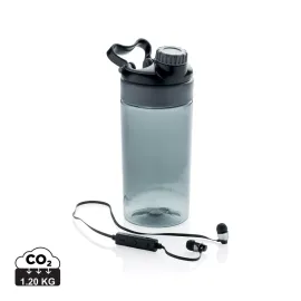 Leakproof bottle with wireless earbuds