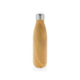 Vacuum insulated stainless steel bottle with wood print