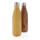 Botella aislada al vacío con estampado de madera