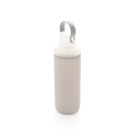 Glass water bottle with silicone sleeve