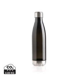 Botella de agua estanca con tapa de acero inoxidable.