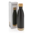 Bouteille isotherme en acier avec finition bambou