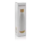 Vacuum stainless steel bottle with bamboo lid and bottom