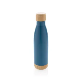 Bouteille isotherme en acier avec finition bambou