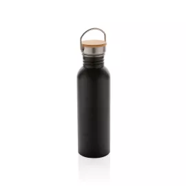 Moderne Stainless-Steel Flasche mit Bambusdeckel