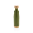 Bouteille isotherme en acier avec finition bambou