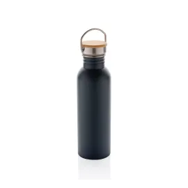 Moderne Stainless-Steel Flasche mit Bambusdeckel