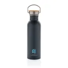 Moderne Stainless-Steel Flasche mit Bambusdeckel