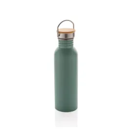 Moderne Stainless-Steel Flasche mit Bambusdeckel