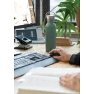 Modern stainless steel bottle with bamboo lid