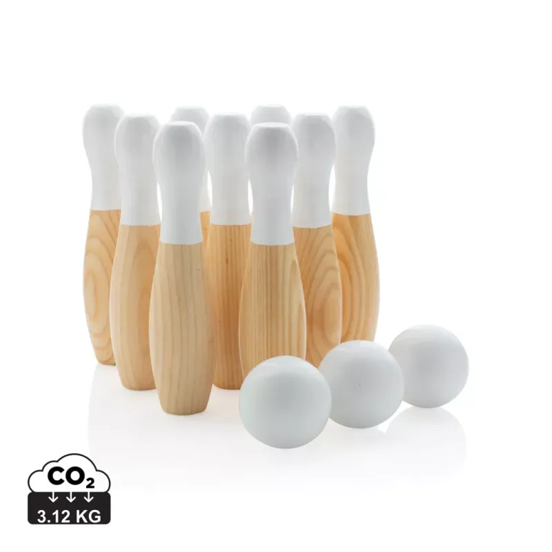 Juego de bolos de madera
