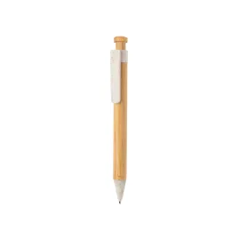 Bamboo pen with wheatstraw clip