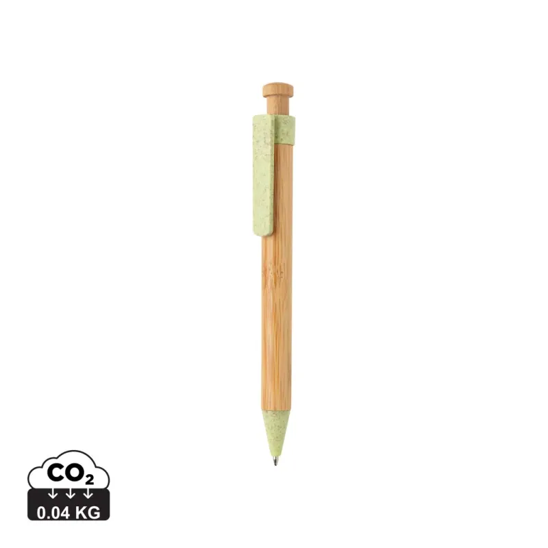 Bolígrafo de bambú con clip de trigo