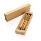 Set de stylos en bambou dans un coffret