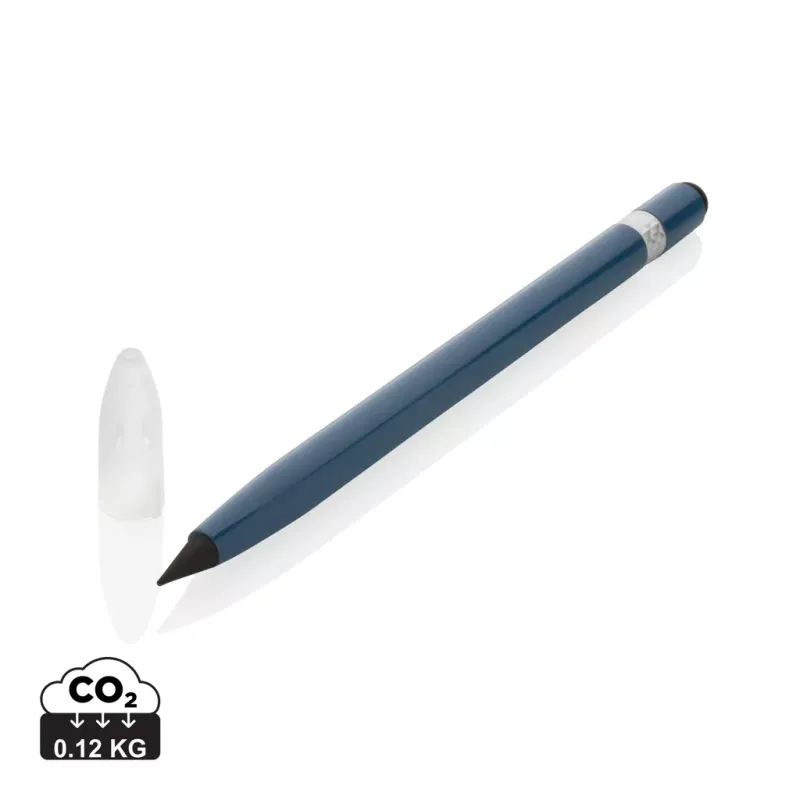 Aluminum inkless pen with eraser
