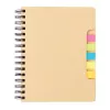 A5 Kraft spiral notebook with sticky notes