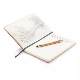 Libreta A5 con bolígrafo touch de bambú
